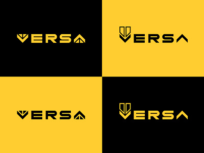 Versa Cart Logo 3 black branding cart identity lawn logo mower typography versatile wagon yellow