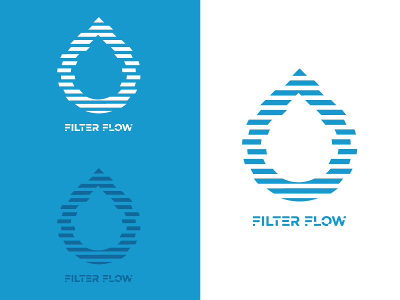 Filter Flow Logo design brand app drop typography filter mark identity logo branding