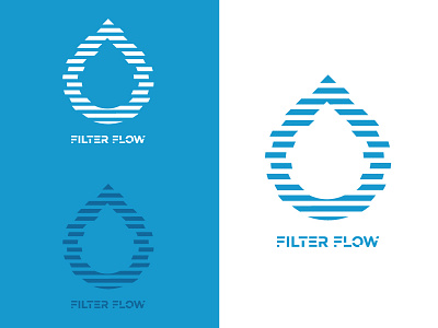 Filter Flow Logo app brand branding design drop filter identity logo mark typography
