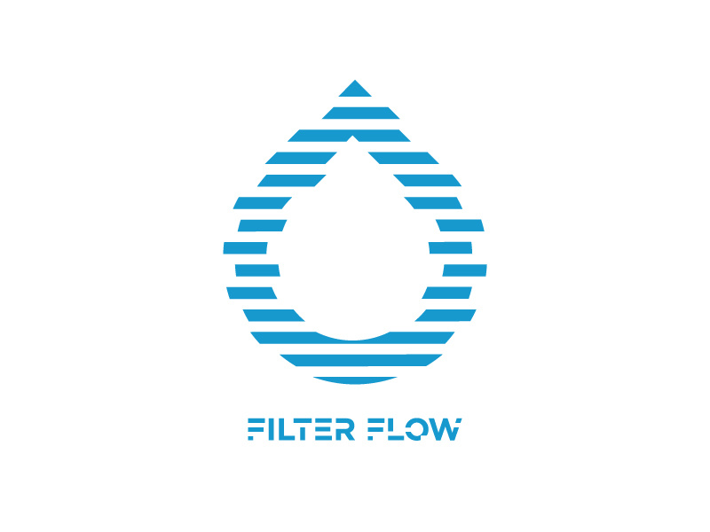 Filter Flow Logo design brand app drop typography filter mark identity logo branding