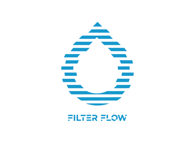 Filter Flow Logo app brand branding design drop filter identity logo mark typography