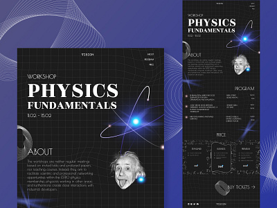 VISION - Physics Workshop branding design illustration landing physics study ui uiux ux web workshop