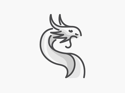 Dragon line sketch branding icon illustration line