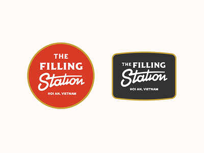 the filling station bar branding gas station id logo restaurant retro route 66 sign wordmark