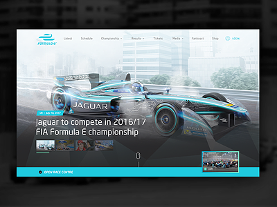 Formula E Redesign Website concept design formula e homepage landing page pitch racecar rebrand redesign responsive visual design website