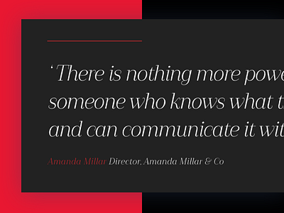 Amanda Millar & Co quote site typography ui