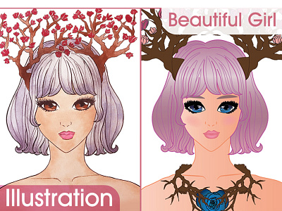 Beautiful Girl Illustration beautiful beauty character design cute design digital illustration digitalart drawing drawingart girl girl character girl illustration illustration print print design