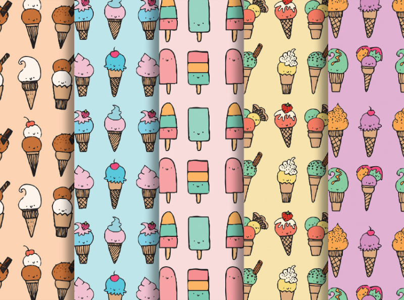 Cute Ice Cream Patterns by Doaa Sayed on Dribbble