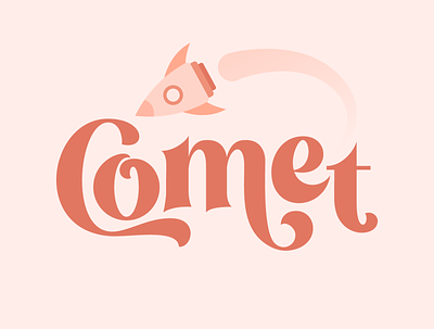 Comet - Day 1 branding comet dailylogochallenge dailylogochallengeday1 dailylogodesign day1 flat illustration logo logodesign minimal rocket typography vector