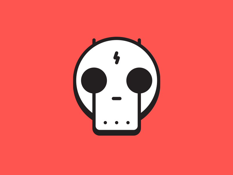 Beware of bots. evil skull icon bot