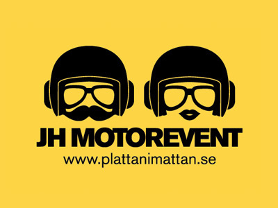 JH Motorevent - Logo, final version characters face glasses helmet logo