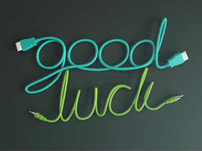 Good Luck - WIP 3d illustration logo type typography