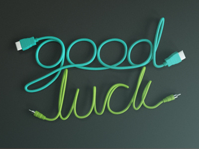 Good Luck - WIP 3d type typography illustration logo