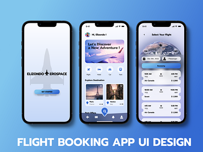 Flight Booking App UI Design app design ui ux