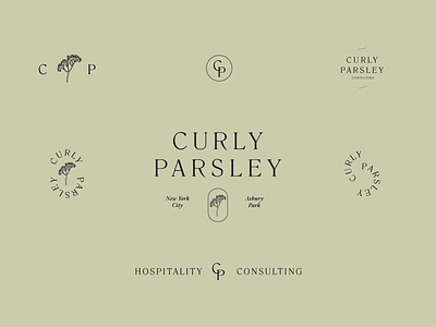 Curly Parsley brand identity branding branding design design icon identity branding identity design logo minimal typography