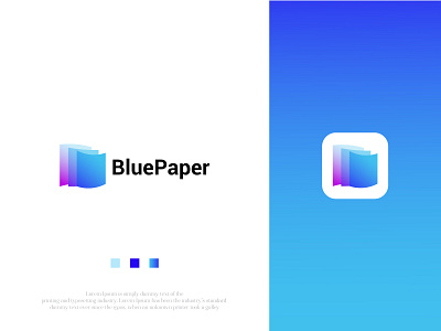 BluePaper Abstract Business logo Design abstract art abstract logo abstract paper brand logo business logo colorful logo colorpaper logo gradient logo logo paper logo paper with abstract logo paperlogo design professional logo vector