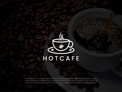HOTCAFE logo design for coffee shop bean brand branding cafe cafeteria coffee coffee logo coffee logo brand coffee logo design coffee shop food drink graphic design identity logo minimal mug plant