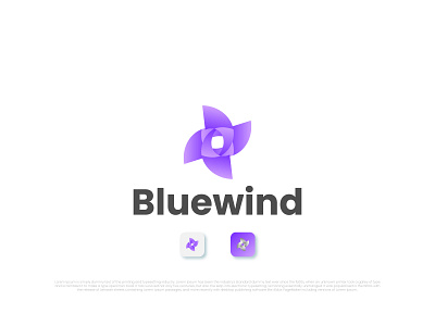 Bluewind Logo | Mills Logo | Business logo Design air blue bluewind branding clean design fresh graphic design idea logo simple smooth vector wind windmill windmills