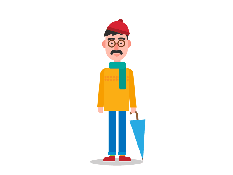 Hi Dribbble, it's me! after effect animation character design dribble illustration motion graphics unmbrella