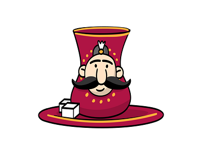 Haji Stickers: Tea cartoon character design funny illustration man mustache persian sticker tea vector