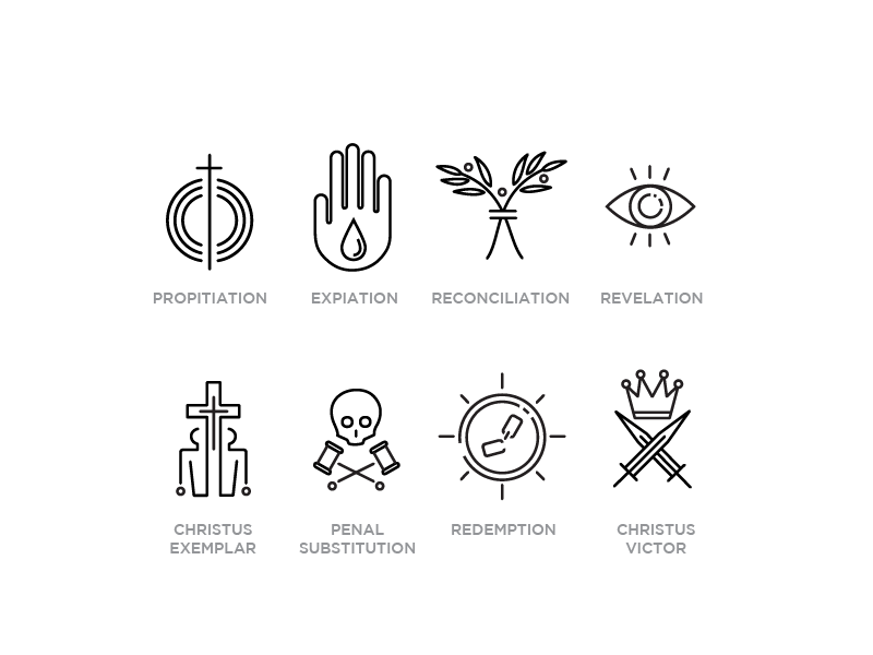 Implications of the Cross ICONS icons line redemptionsf propitiation expiation reconciliation revelation christus exemplar penal substitution redemption christus victor