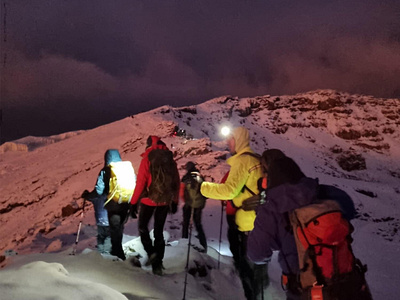 SUMMIT NIGHT AT TOP OF MOUNT KILIMANJARO