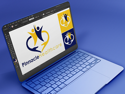 Pinnacle Healthcare logo best shot brand identity branding corporate identity design designtech digital digital marketing dribblers follow graphic design hire me logo logo design logos mockups sales shot solutions vector illustration