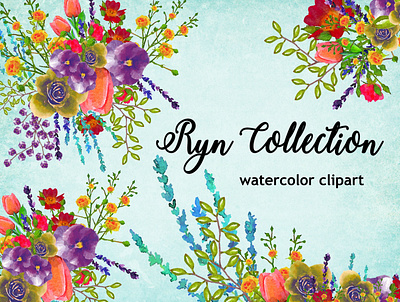 Ryn Collection illustration instant download png printables watercolor watercolor florals watercolor flower watercolor flowers watercolor illustration wedding design