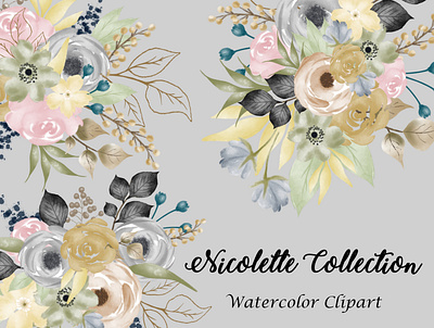 Nicolette Collection design illustration instant download png printables watercolor watercolor florals watercolor flower watercolor flowers watercolor illustration wedding design