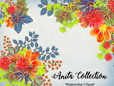 Anita Collecton design illustration instant download png printables watercolor watercolor florals watercolor flower watercolor flowers watercolor illustration wedding design