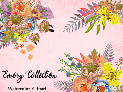 Emory Collection design illustration instant download png printables watercolor watercolor florals watercolor flower watercolor flowers watercolor illustration wedding design