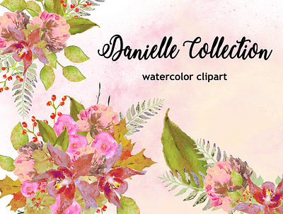 Danielle Collection design illustration instant download png printables watercolor watercolor florals watercolor flower watercolor flowers watercolor illustration wedding design