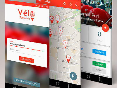 Vélô Toulouse - Material Web Concept App angular app bicycle concept design material toulouse vélo web app