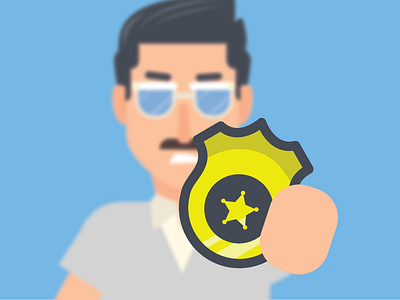 Under Arrest 2d animation animation badge character design character illustration cop cop badge explainer video flat design gold motion graphics star