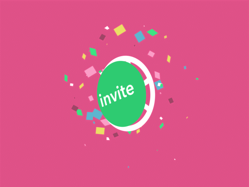Dribbble Invite 3d 3d animation after effects animated animation confetti dribbble invite gif invite looping looping gif motion graphics