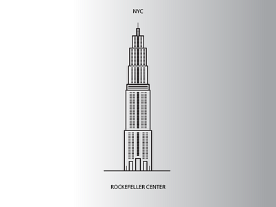 Rockefeller Center black and white illustration illustrator new york new york city ny nyc rockefeller rockefeller center simple