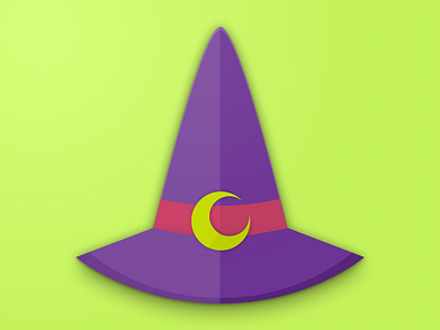 Witch's Hat flat hat illustration material design purple sketch witch witch hat