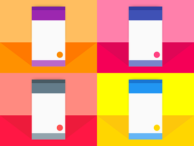 Superflat Material samples #1 android blue fab flat indigo material design material palette palette pink purple red yellow