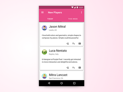 There's a new Player in town! invite material material design pink player