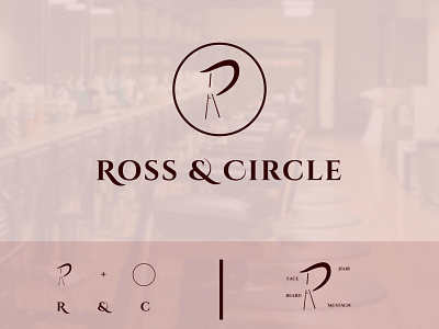 Ross & circle barber logo branding conceptual logo dailylogochallenge design flat illustration intelligent logo logodesign minimal vector