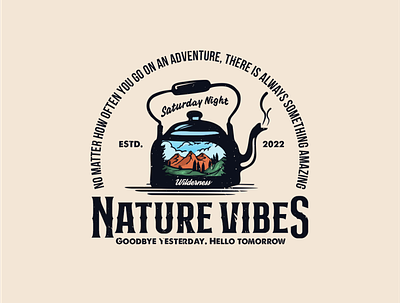 Vibes Nature design illustration logo typography