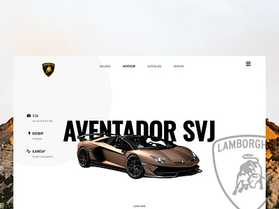 Lamborghini Website Design! aventador branding design icon lamborghini minimal typography ui web website