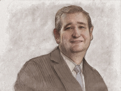 Ted Cruz drawing illustration political politician politicians portrait portrait art portrait illustration sketch ted cruz
