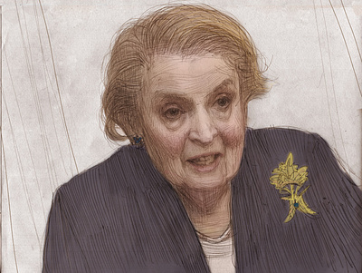 Madeline Albright drawing illustration madeline albright political politician portrait portrait art portrait illustration procreate sketch