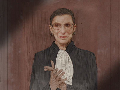 Justice Ginsburg drawing illustration judge law lawyer political portrait portrait art portrait illustration procreate ruth bader ginsburg supreme court