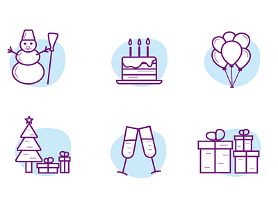 Holidays icons set))) holliday illustration logo