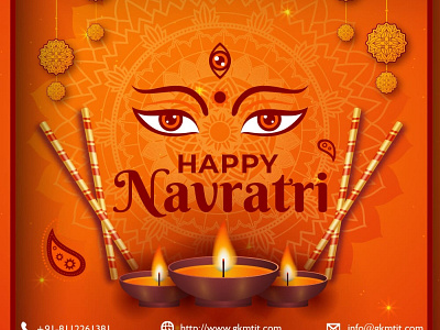 Happy Navratri Marketing Post branding design graphic design illustration illustrator motion graphics typography vector