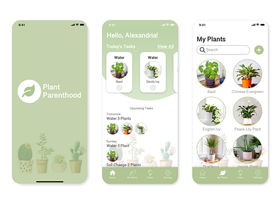 Plant Care App UI adobe xd app app design app ui design illustration interface mobile mobile app plant app plant care plant care app ui ui ux