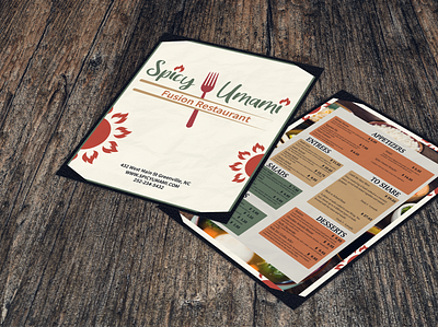 SpicyUmami Menu and Magazine Ad branding design graphic design illustration illustrator logo typography vector