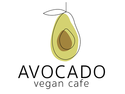 Avocado vegan cafe branding design graphic design illustration illustrator logo minimal vector